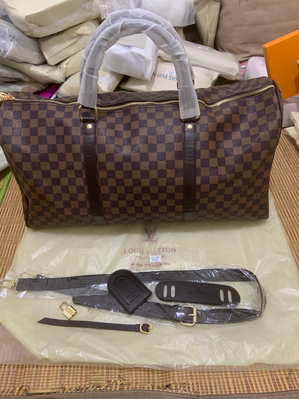 XL Checkered Duffel Bag 55cm