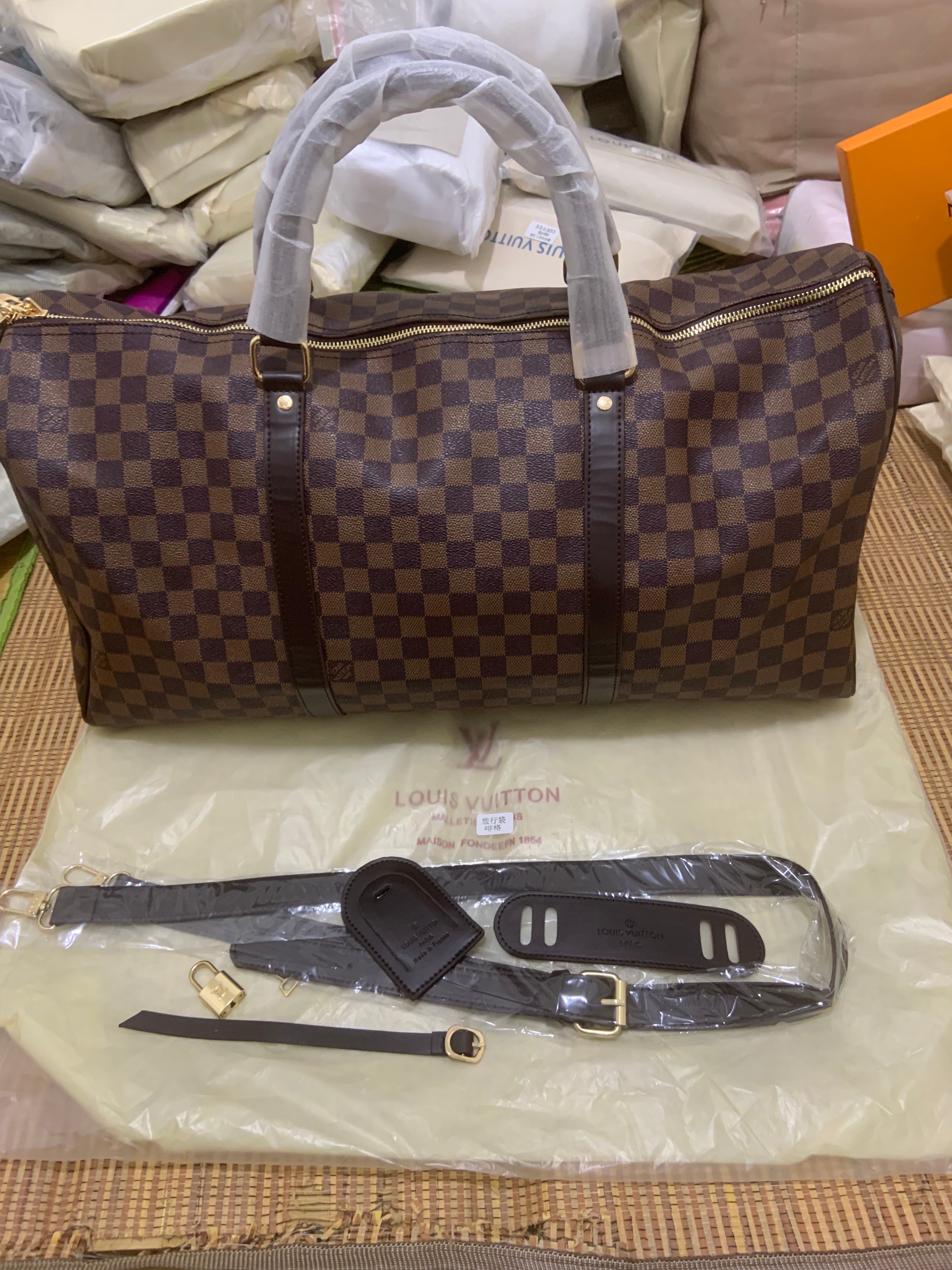XL Checkered Duffel Bag 55cm