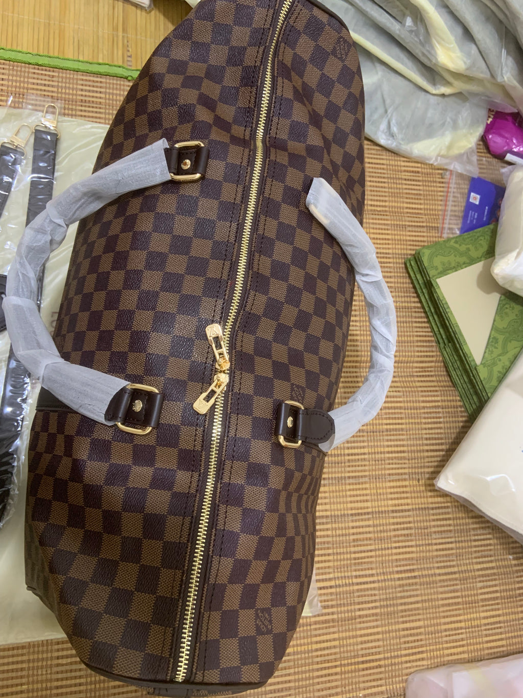 XL Checkered Duffel Bag 55cm