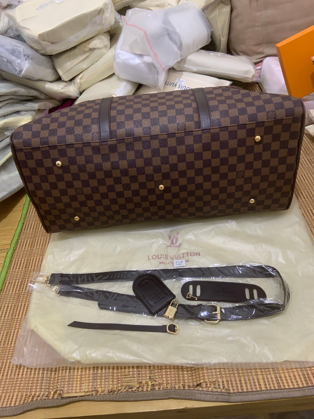 XL Checkered Duffel Bag 55cm